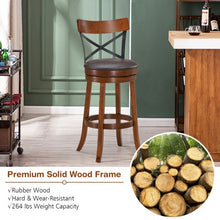 Load image into Gallery viewer, Set of 2 Bar Stools 360-Degree Swivel Dining Bar Chairs with Rubber Wood Legs-29.5 inch

