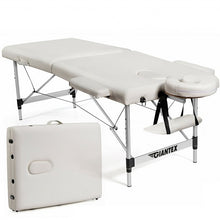 Load image into Gallery viewer, 84&#39;&#39; L Portable Adjustable Massage Bed w/ Carry Case for Facial Salon Spa -White
