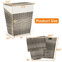 Load image into Gallery viewer, Foldable Handwoven Laundry Hamper with Removable Liner-Gray
