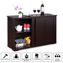 Load image into Gallery viewer, Kitchen Storage Cabinet with Wood Sliding Door-Brown

