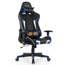 Load image into Gallery viewer, Reclining Swive Massage Gaming Chair-Blue
