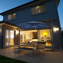 Load image into Gallery viewer, 10 Ft Patio Offset Cantilever Umbrella with Solar Lights-Blue
