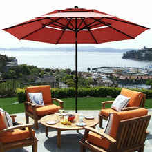 Load image into Gallery viewer, 10ft 3 Tier Patio Umbrella Aluminum Sunshade Shelter Double Vented-Burgundy
