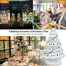 Load image into Gallery viewer, 11&quot; Pre-Lit Ceramic Hollow Christmas Tree with LED Lights
