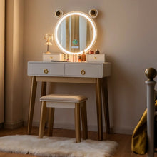 Load image into Gallery viewer, Vanity Table Touch Screen Dimming Mirror W/Bluetooth Speakers
