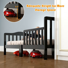 Load image into Gallery viewer, Classic Kids Wood Bed with Guardrails-Black
