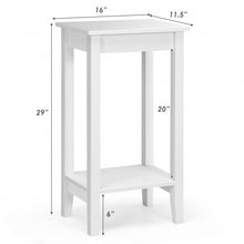 Load image into Gallery viewer, 2-Tier Nightstand End Side Wooden Legs Table for Bedroom-White
