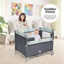 Load image into Gallery viewer, 5-in-1  Portable Baby Beside Sleeper Bassinet Crib Playard w/Diaper Changer-Gray
