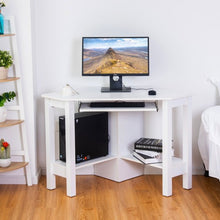 Load image into Gallery viewer, Wooden Study Computer Corner Desk with Drawer-White
