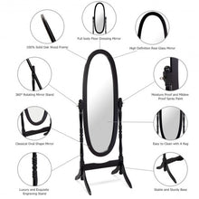 Load image into Gallery viewer, Swivel Full Length Ovel Mirror Free Standing Dressing-Black
