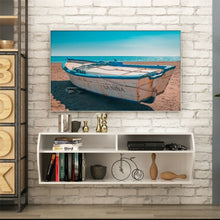 Load image into Gallery viewer, 48.5&quot; 2 Tier Modern Wall Mounted Hanging Floating Shelf-White
