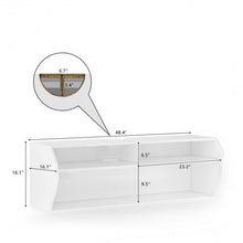 Load image into Gallery viewer, 48.5&quot; 2 Tier Modern Wall Mounted Hanging Floating Shelf-White
