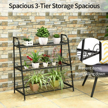 Load image into Gallery viewer, 3-tier Metal Plant Stand Shelf Display Rack for Plants Shoes Flower Pot
