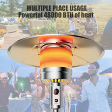 Load image into Gallery viewer, Outdoor Heater Propane Standing LP Gas Steel with Table &amp; Wheels-Black
