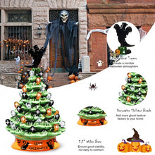 Load image into Gallery viewer, 11.5&quot; Pre-Lit Ceramic Hand-Painted Tabletop Halloween Tree
