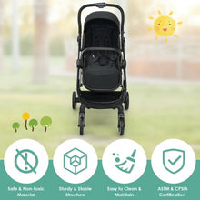 Load image into Gallery viewer, High Landscape Foldable Baby Stroller with Reversible Reclining Seat-Black
