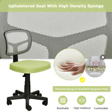 Load image into Gallery viewer, Armless Computer Chair w/ Height Adjustment &amp; Breathable Mesh for Home Office-GN
