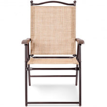 Load image into Gallery viewer, Set of 2 Patio Folding Sling Back Camping Deck Chairs-Beige
