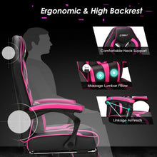 Load image into Gallery viewer, Computer Massage Gaming Recliner Chair with Footrest-Pink
