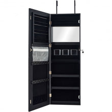 Load image into Gallery viewer, Lockable Storage Jewelry Cabinet with Frameless Mirror-Black
