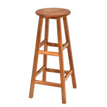 Load image into Gallery viewer, Set of 2 30" Acacia Wood Barstools with Round Seat and Square Leg
