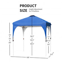 Load image into Gallery viewer, 6.6 x 6.6 FT Pop Up Height Adjustable Canopy Tent with Roller Bag-Blue
