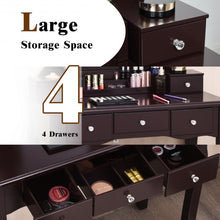 Load image into Gallery viewer, Dimmable Bulbs Touch Switch Vanity Dressing Table Set with Removable Box-Coffee
