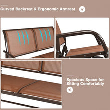 Load image into Gallery viewer, Swing Glider Chair 48&quot; Loveseat Rocker Lounge Backyard-Brown
