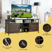 Load image into Gallery viewer, 58&quot; Wood TV Stand Entertainment Media Center Console with Storage Cabinet
