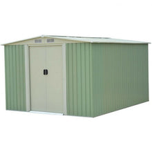 Load image into Gallery viewer, Galvanized Steel Garden Storage Shed Tool House-Green

