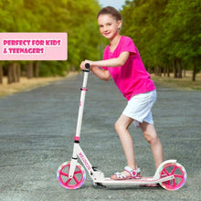 Load image into Gallery viewer, Portable Folding Sports Kick Scooter w/ LED Wheels-Pink
