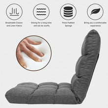 Load image into Gallery viewer, 14-Position Adjustable Folding Lazy Gaming Sofa-Gray
