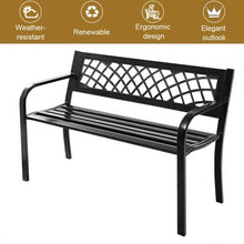 Load image into Gallery viewer, Patio Park Garden Bench Outdoor Deck Steel Frame

