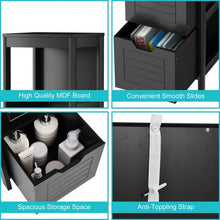 Load image into Gallery viewer, Bathroom Wooden Floor Cabinet Multifunction Storage Rack Stand Organizer-Black
