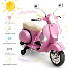 Load image into Gallery viewer, 6V Kids Ride on Vespa Scooter Motorcycle with Headlight-Pink

