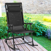 Load image into Gallery viewer, Zero Gravity Folding Rocking Chair Rocker Porch-Black
