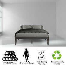 Load image into Gallery viewer, Queen Size 14&quot; Wooden Bed Mattress Frame-Brown
