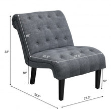 Load image into Gallery viewer, Upholstered Tufted Lounge Chair with Wood Leg-Dark Gray
