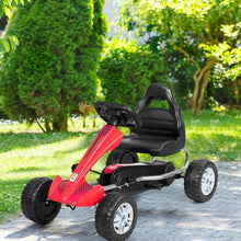 Load image into Gallery viewer, Kids Powered 4 Wheel Adjustable Seat  Pedal Go Kart-Red
