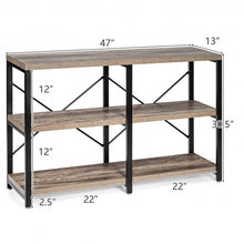 Load image into Gallery viewer, 3 Tier 47&quot; Console Metal Frame Sofa Table-Oak

