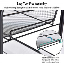 Load image into Gallery viewer, Black/Gray 5 Tier Storage Rack Trolley Cart-Black
