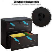 Load image into Gallery viewer, 2-Drawer Free Standing Lateral File Cabinet-Black

