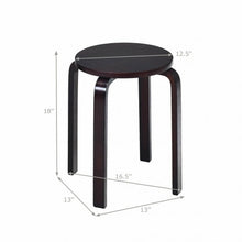 Load image into Gallery viewer, Set of 4 18" Wood Home Backless Dining Chairs-Deep Brown
