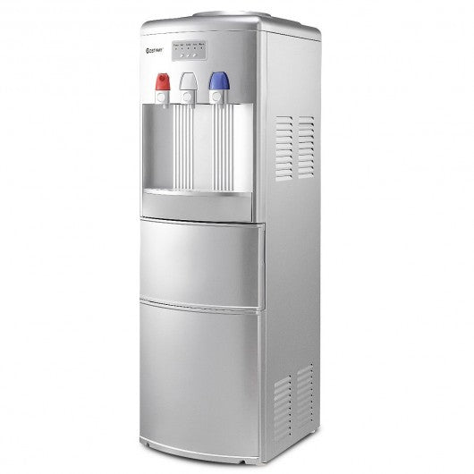 Top Loading Water Dispenser with Built-In Ice Maker Machine-Silver