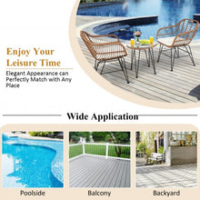 Load image into Gallery viewer, 3 Pcs Patio Rattan Bistro Set with Cushion-White
