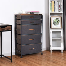 Load image into Gallery viewer, 5-Drawer Fabric Metal Frame Dresser Storage Organizer with Wheel
