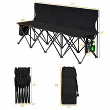 Load image into Gallery viewer, Folding 4 Seats Sports Sideline Bench Outdoor with Side Bag

