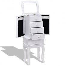 Load image into Gallery viewer, Wood Freestanding Armoire Storage Jewelry Cabinet
