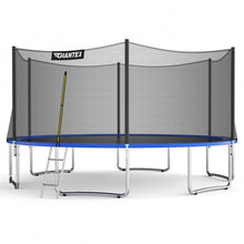 Load image into Gallery viewer, 15 ft Outdoor Trampoline Combo w/ Bounce Jump Safety Enclosure Net &amp; Spring Pad
