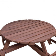 Load image into Gallery viewer, Patio 8 Seat Wood Picnic Dining Seat Bench Set
